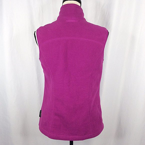 Eddie Bauer Polartec Fleece Vest Womens Size Medium Magenta Full Zip Pockets - Picture 3 of 8
